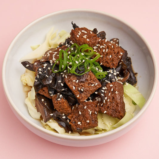 Vegan Seitan & Mushroom Rice Bowl